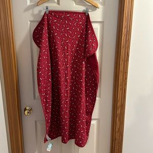 Vintage Gymboree blanket 2001 red penguins sledding skating.